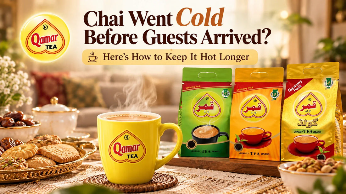 Qamar Tea with hot chai and tea varieties prepared for guests