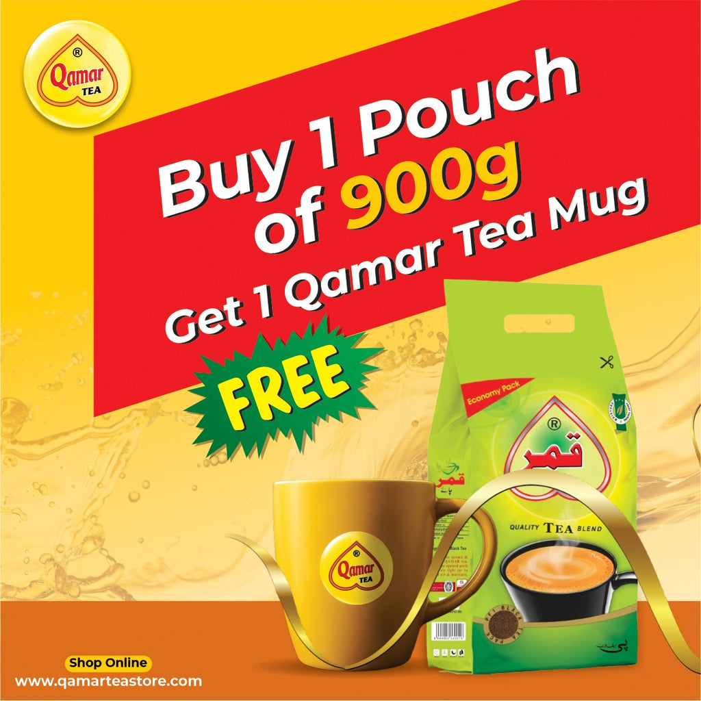 Buy 1 Pouch of 900g Get 1 Qamar Tea Mug
