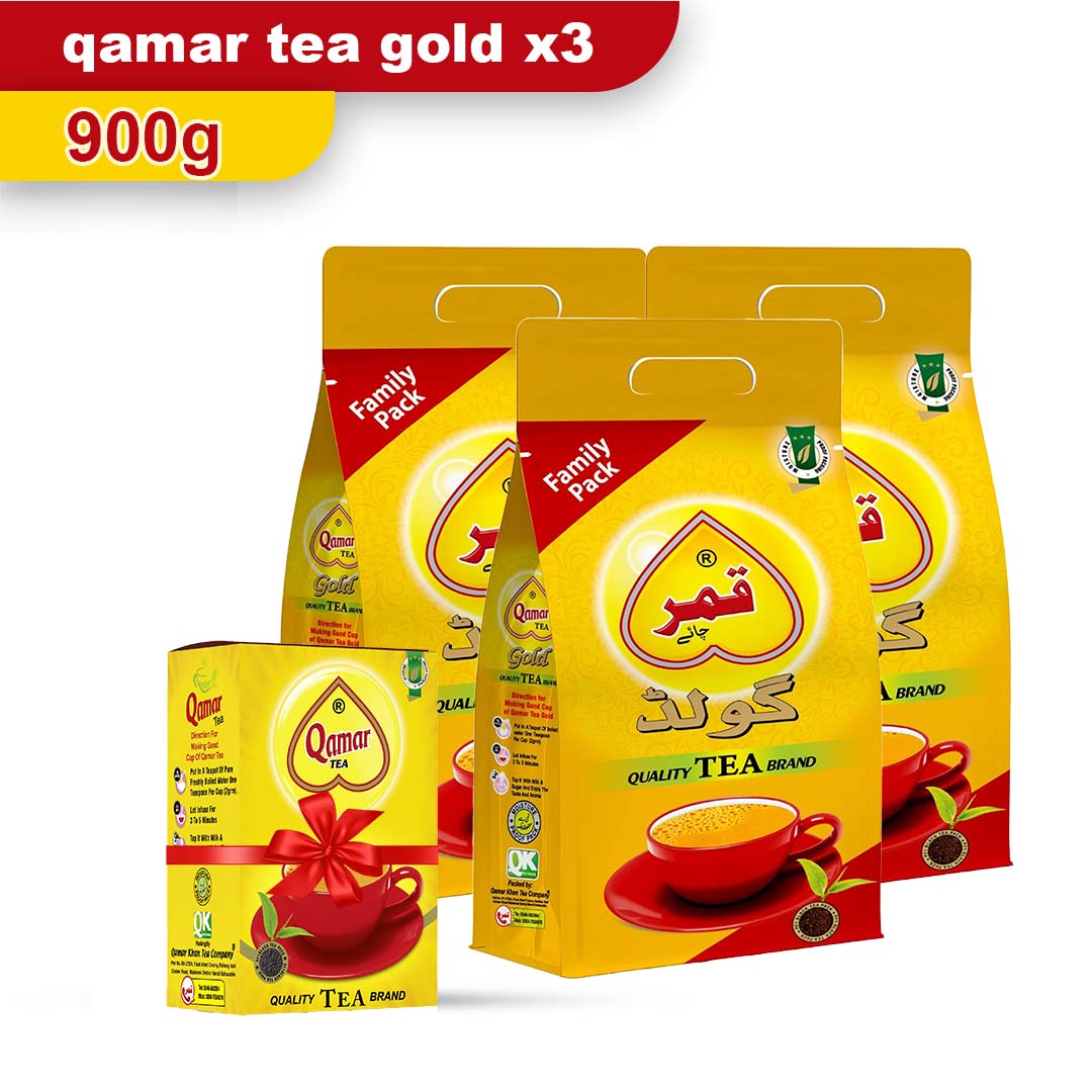 BUY PACK OF 3 GET HARD PACK FREE - Qamar Tea GOLD 900 GM